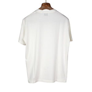 Crewneck t-shirt in white cotton and silk jersey