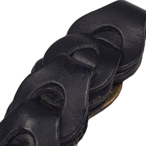Boho linked leather keyholder, Black vachetta