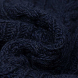 Chamula handknit fisherman turtleneck in dark navy Merino wool (restock)