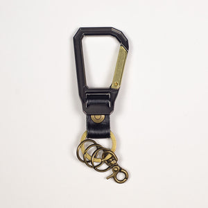Master-Piece - Carabiner Key Ring in Black Leather (Restock)