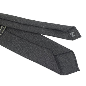 Grey hopsack wool tie, hand-rolled & untipped