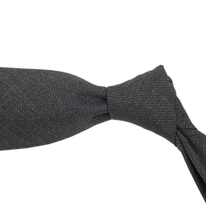 Grey hopsack wool tie, hand-rolled & untipped