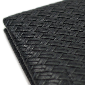 Kawaorigami wallet in grey woven-effect leather