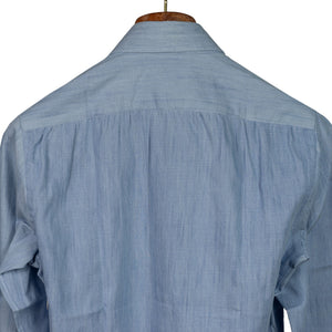 Washed denim cotton shirt, buttoned collar