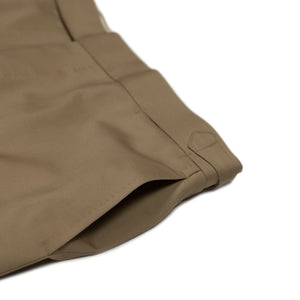 Higher-rise tan wool gabardine trousers