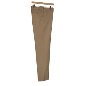 Higher-rise tan wool gabardine trousers