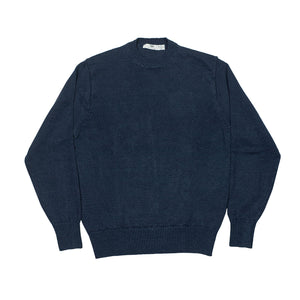 "Blueberry" blue linen crewneck sweater