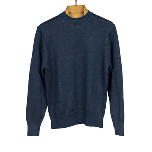 "Blueberry" blue linen crewneck sweater