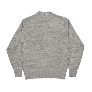 "Hawthorne" grey mixed linen crewneck sweater