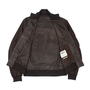 Valstarino bomber jacket in Caffe brown suede, unlined (restock)