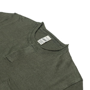 Knit short sleeve linen henley tee in military green (restock)