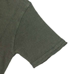 GRP Knit short sleeve linen henley tee in military green (restock