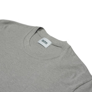 Crewneck t-shirt in light heather grey cotton and silk jersey