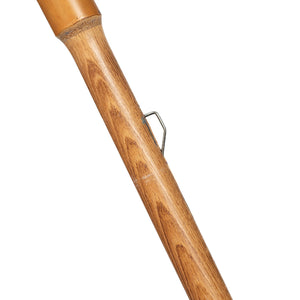 Malacca handle, wooden stick umbrella, grey canopy