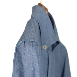 Donegal Japanese denim cotton shirt, buttoned collar