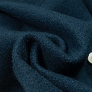 Shirt Jacket in petrol yarn dyed wool flannel