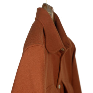 Shirt Jacket in burnt orange yarn dyed wool flannel