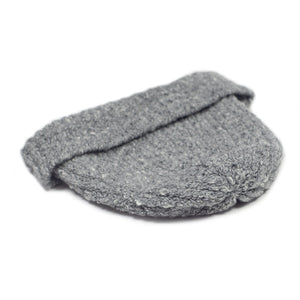 Grigio grey wool and cashmere donegal ribbed knit fisherman hat (restock)
