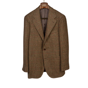 x Sartoria Carrara: Sport coat in Abraham Moon brown and burgundy glencheck tweed 12/13oz