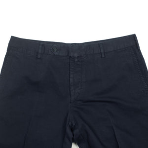 Navy medium-weight cotton/linen trousers (restock)