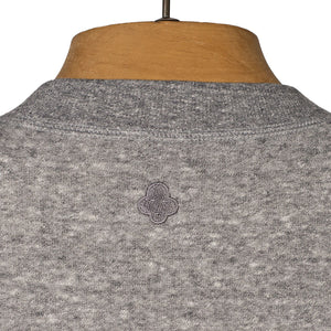 Crewneck fleece sweatshirt in grey melange cotton and lyocell (restock)