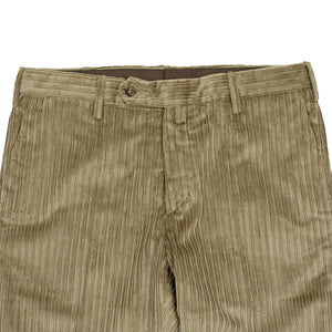 Beige wide-wale washed cotton corduroy trousers (restock)
