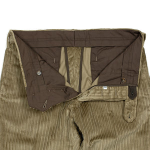 Beige wide-wale washed cotton corduroy trousers (restock)