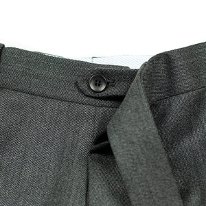 Higher-rise grey melange cavalry twill wool trousers (restock)