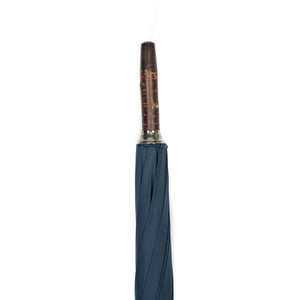 Solid stick umbrella, cherry wood, blue canopy