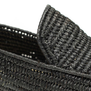 x El Karti: handmade Moroccan raffia moccasin loafers, black