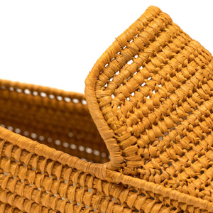 x El Karti: handmade Moroccan raffia moccasin loafers, mustard yellow