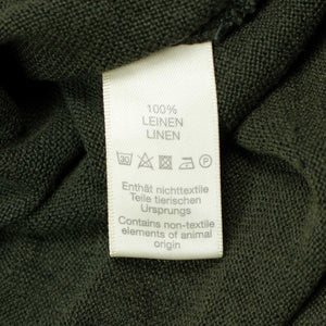Knit short sleeve linen crew neck tee, dark green (restock)