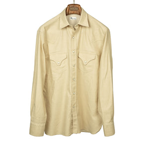 Aariosto western shirt is marzipan cotton twill flannel