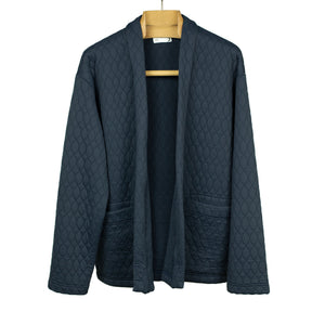 Unlined easy cardigan in quilted polyester jacquard jersey