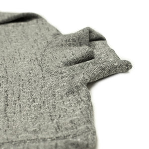 High neck sweatshirt in grey herringbone brushed polyester