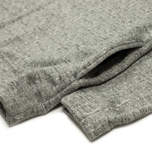 High neck sweatshirt in grey herringbone brushed polyester