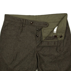 L-pocket pants in brown washable wool mix