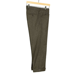 L-pocket pants in brown washable wool mix