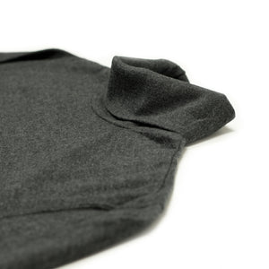 Turtleneck in charcoal washable wool jersey (restock)