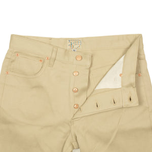 Five pocket pants in off white Japanese bedford cord
