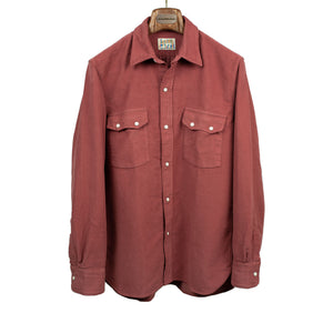 Pearlsnap Western shirt in faded "Merlot" cotton moleskin