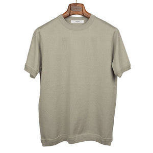 Short sleeve knit t-shirt in greige cotton