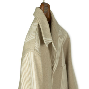 Italian Jail Jacket in natural striped linen and cotton canvas