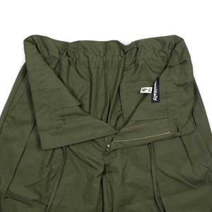 Relaxed drawstring pants in olive Vancloth lightweight cotton