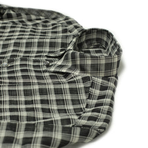 Come-Up-To-The-Studio shirt in black and white check open-weave cotton silk