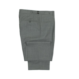 Exclusive Westside side-tab pleated high-rise wide trousers in grey fresco wool