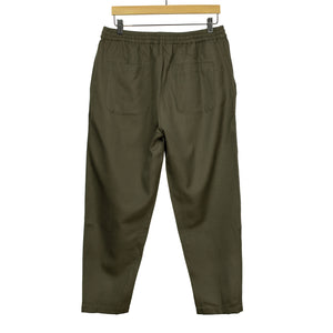 3sixteen Drawstring trousers in forest green wool gaberdine – No