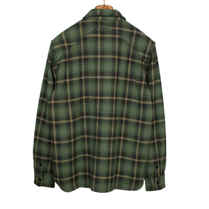 Crosscut flannel shirt in pine and black cotton