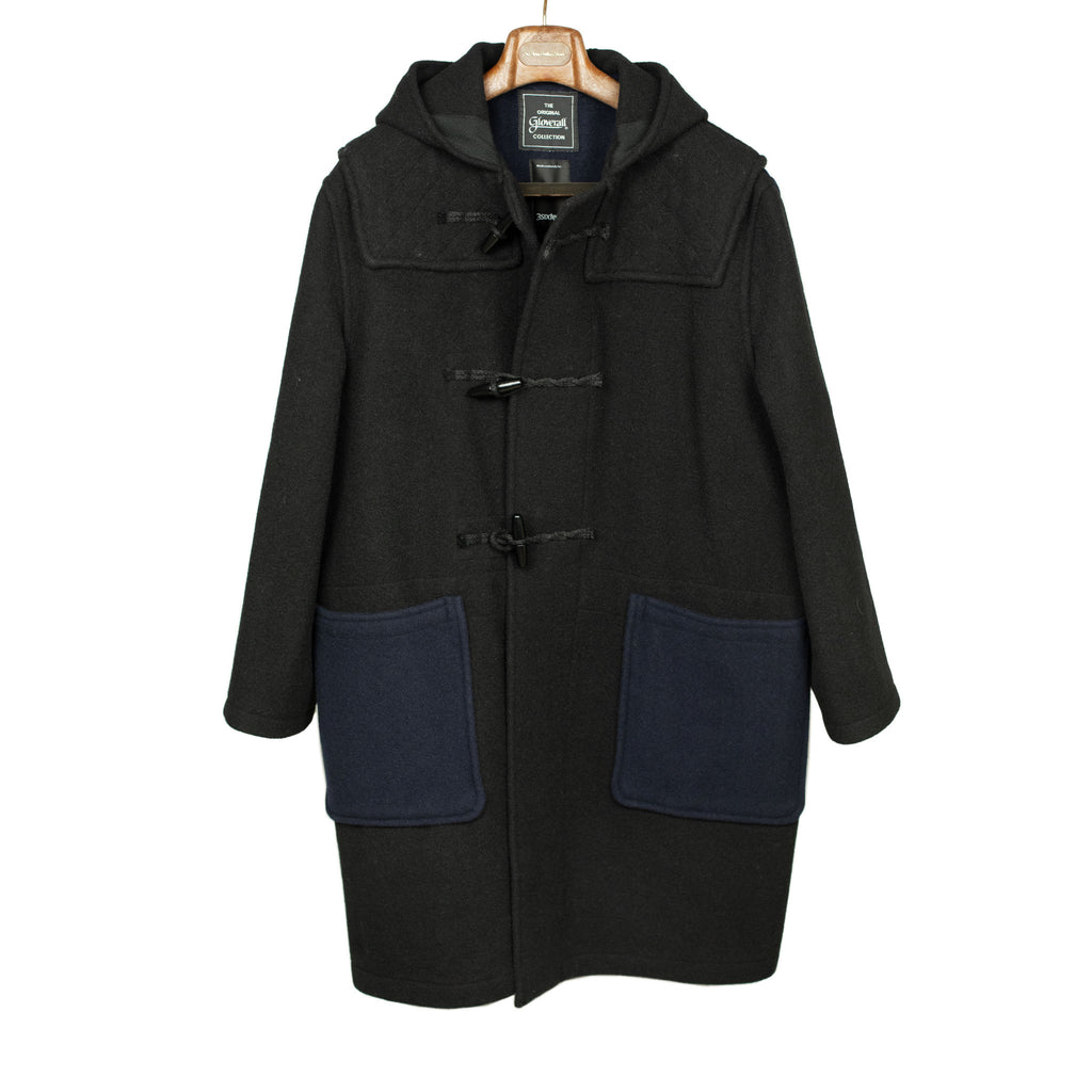 3sixteen x Gloverall duffle coat in two-tone black and navy wool – No ...