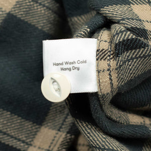 Crosscut flannel shirt in slate check cotton